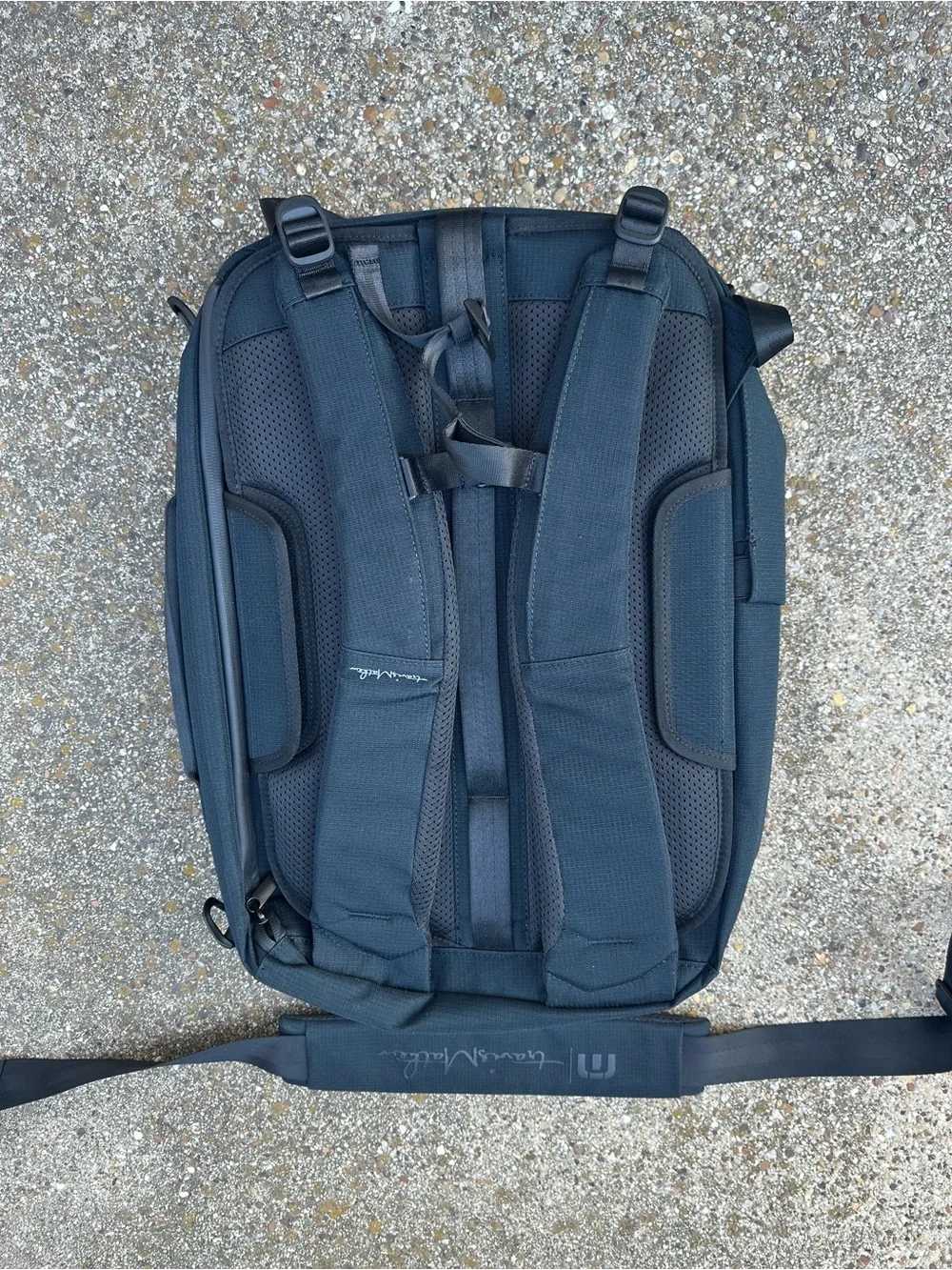 NWT Travis Mathew Black Convertible Backpack with Logo